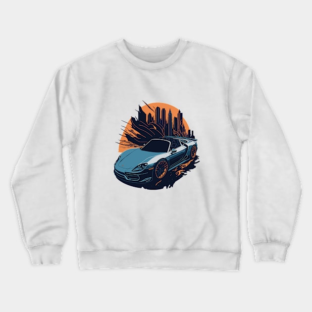 Porsche 918 Spyder Vintage Car Art Crewneck Sweatshirt by Cruise Dresses